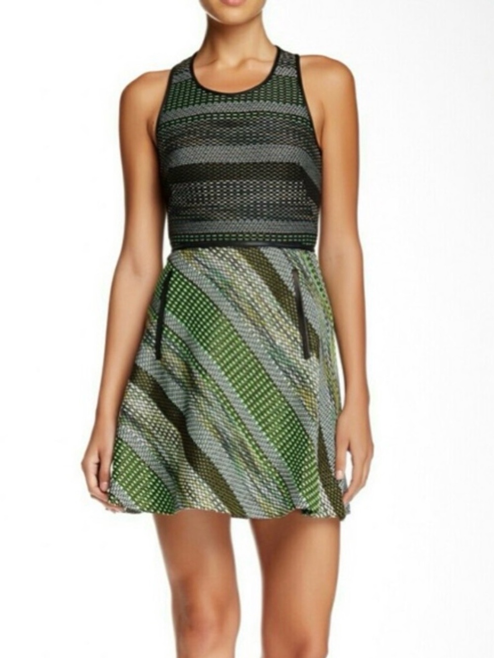 Andrew Marc size 14 gorgeous, textured lime green dress